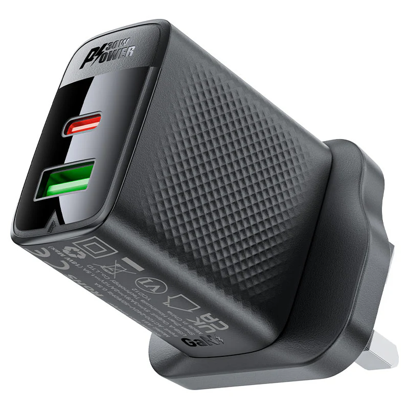 ACEFAST A99 PD30W GaN USB-C+USB-A Charger Black - Image 2