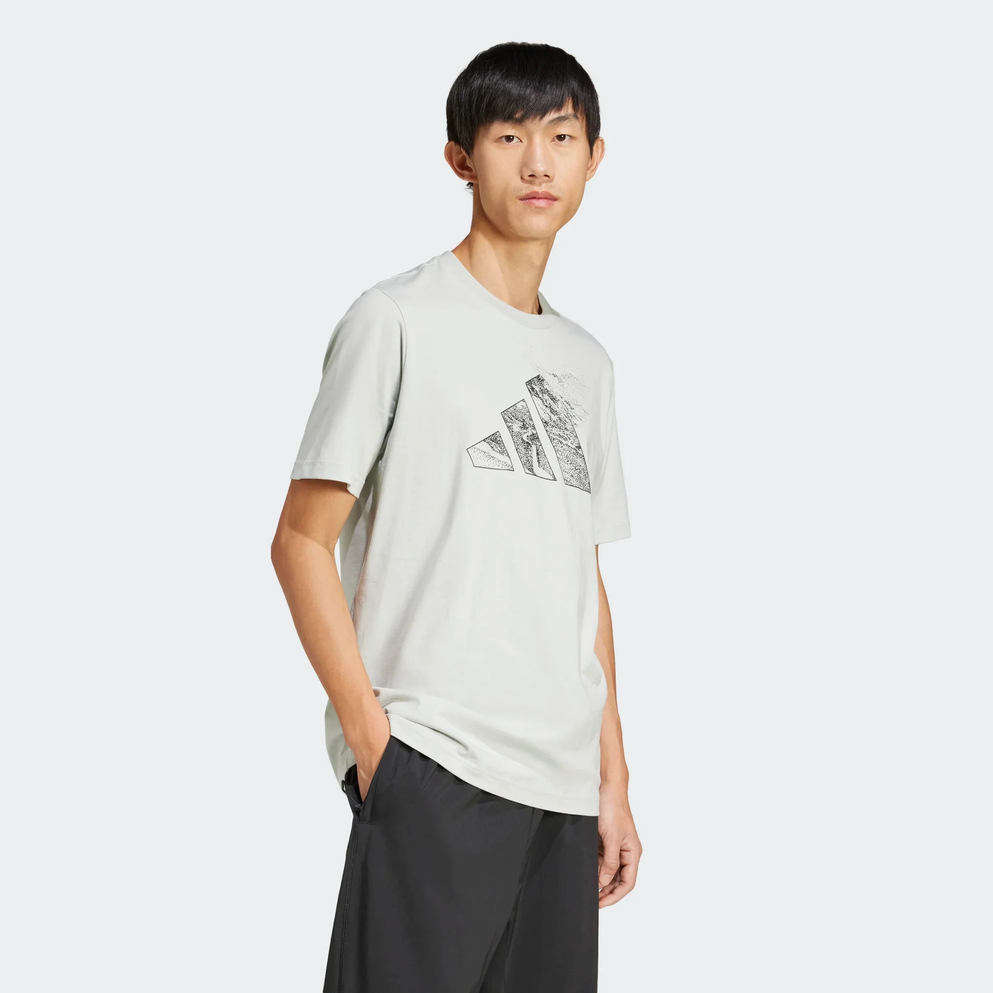 ADIDAS City Escape Logo Graphic Men's T-Shirt - Grey - Image 3