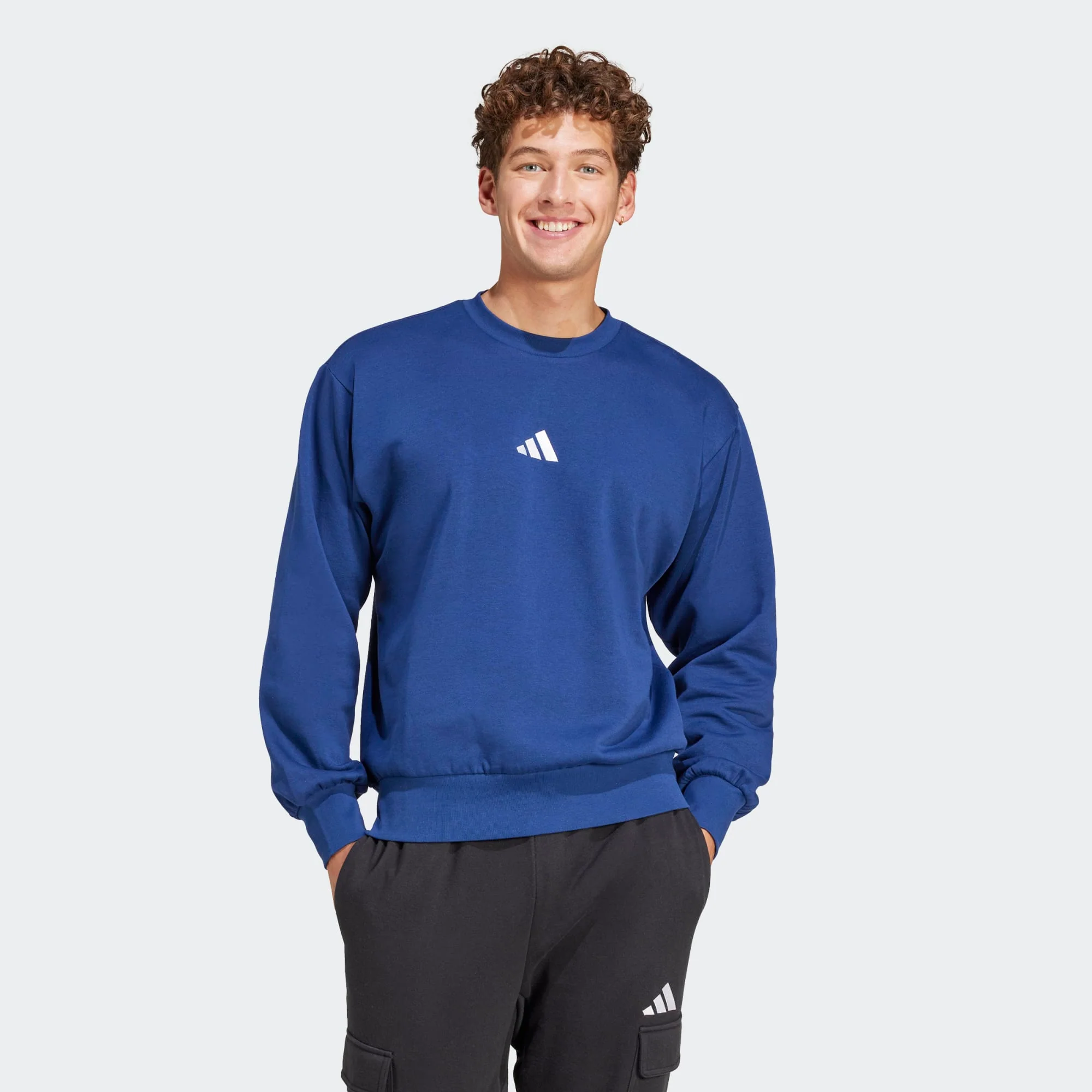 ADIDAS Men's FeelCosy Fleece Sweatshirt - Navy