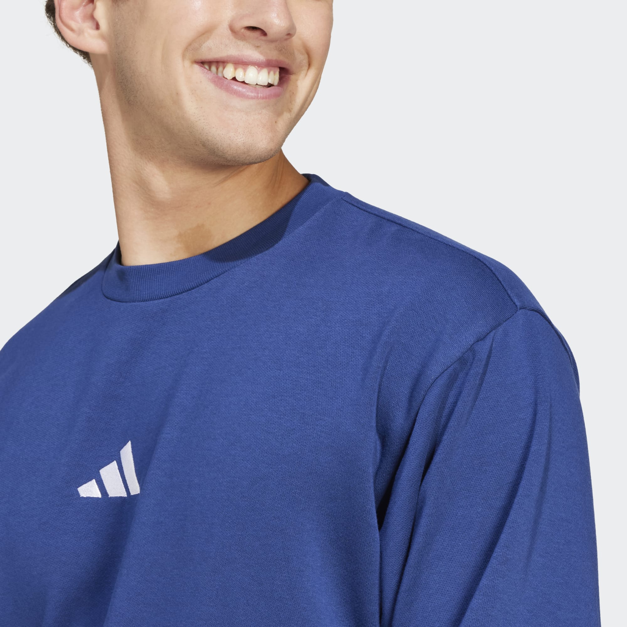ADIDAS Men's FeelCosy Fleece Sweatshirt - Navy - Image 2