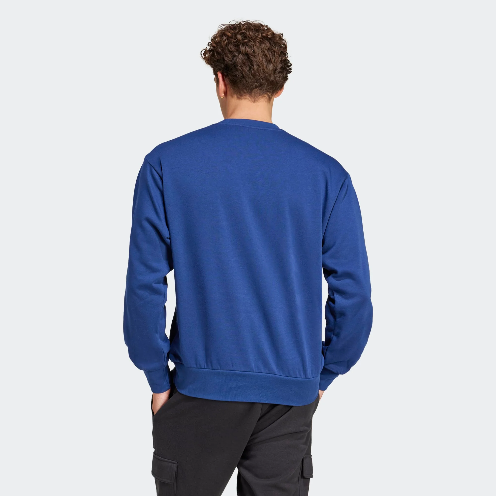 ADIDAS Men's FeelCosy Fleece Sweatshirt - Navy - Image 3