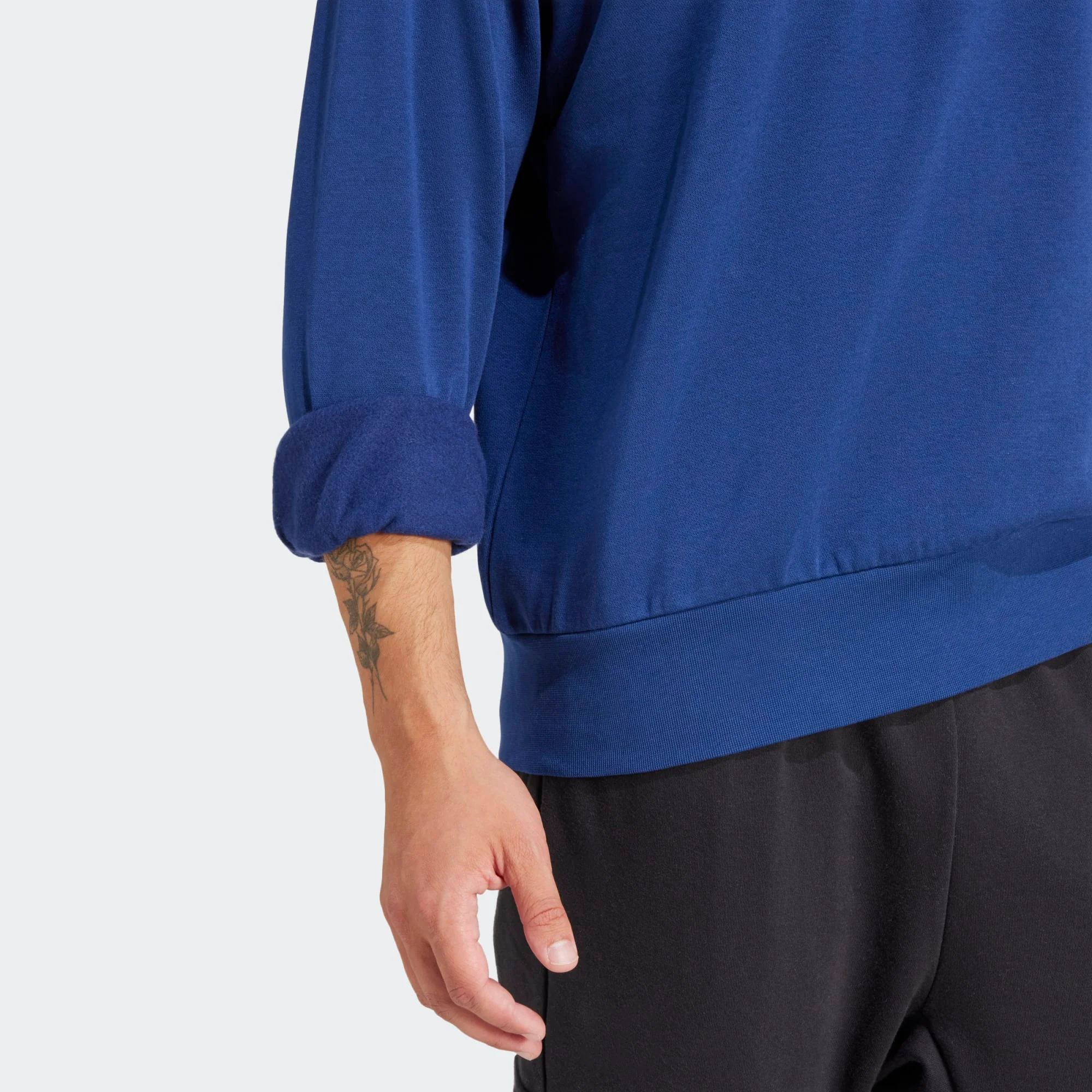ADIDAS Men's FeelCosy Fleece Sweatshirt - Navy - Image 5