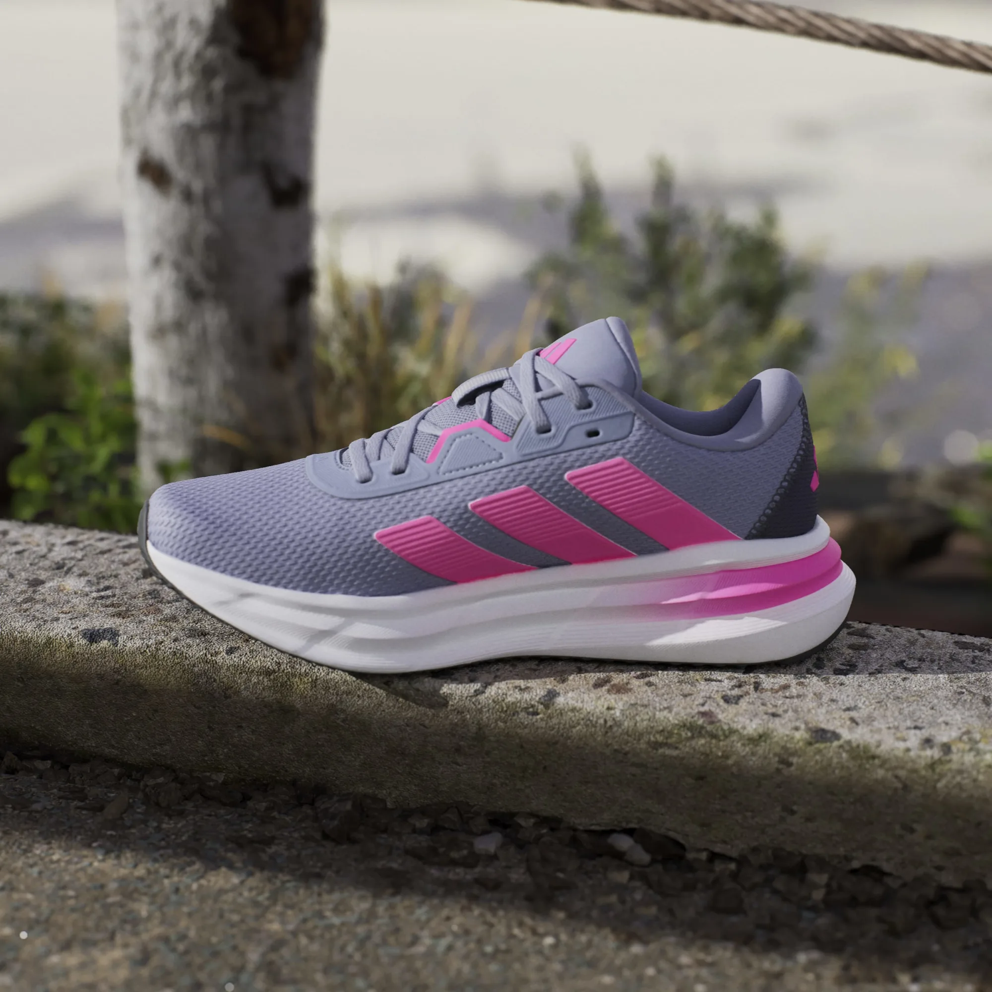 ADIDAS Women's Galaxy 7 Running Shoes - Grey/Pink | JQ2608 - Image 9