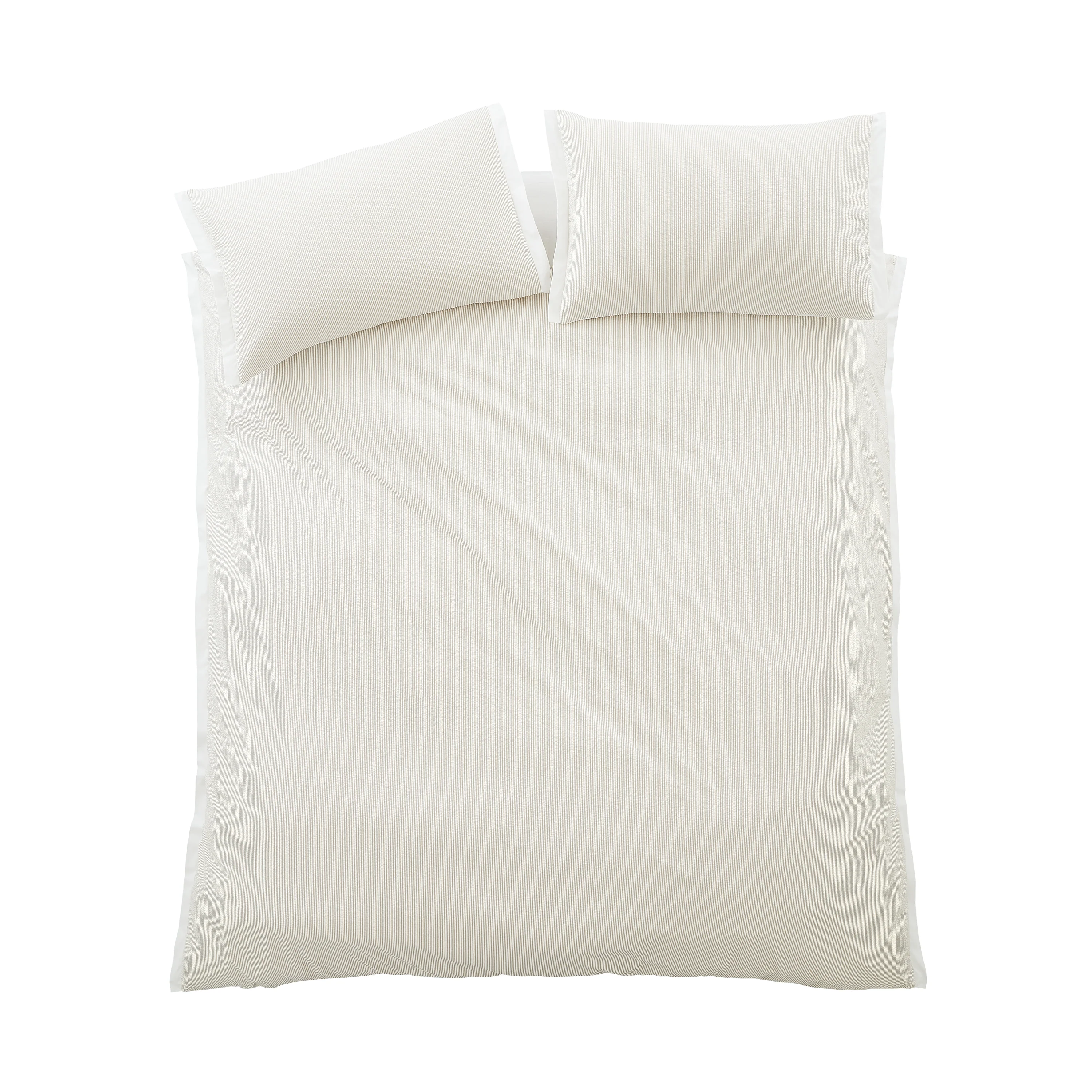 BIANCA Seersucker Woven Stripe Duvet Set - Natural - Image 7