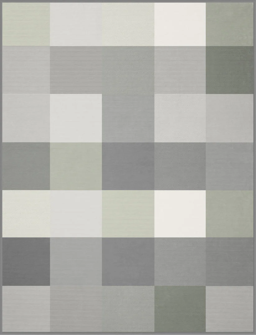 BIEDERLACK : Cotton Home - New Check Salvia Throw - 150x200 - Image 3