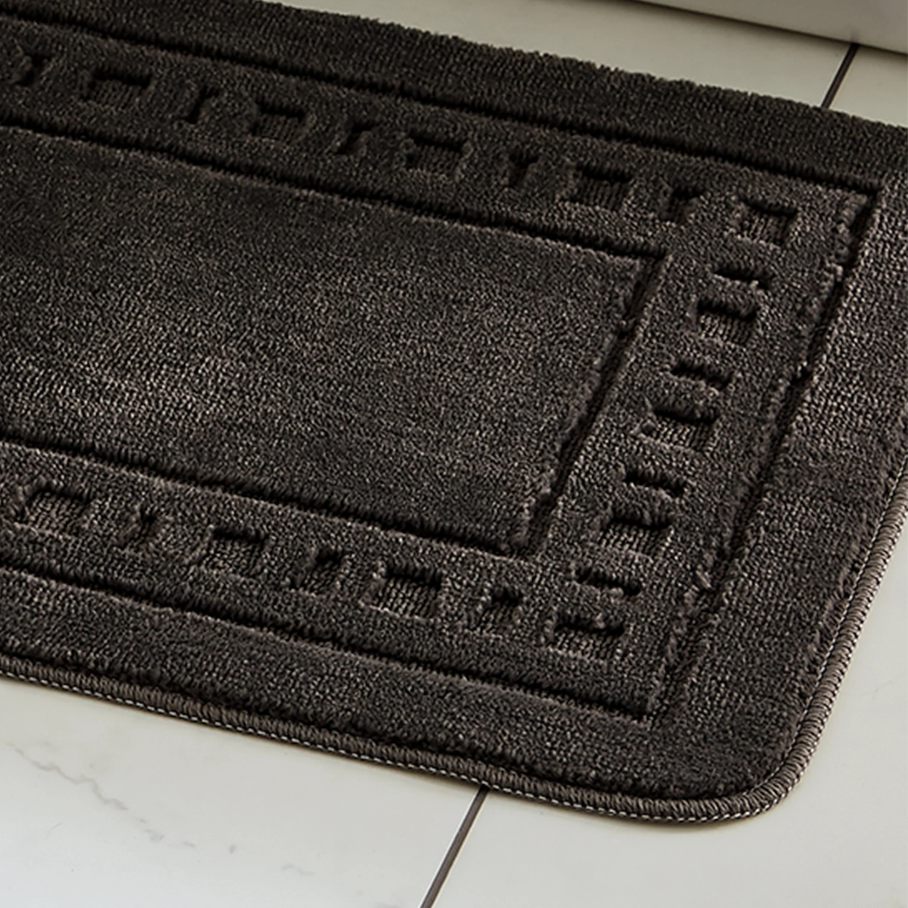 CATHERINE LANSFIELD Armoni Bath and Pedestal Mat Set - Charcoal - Image 2