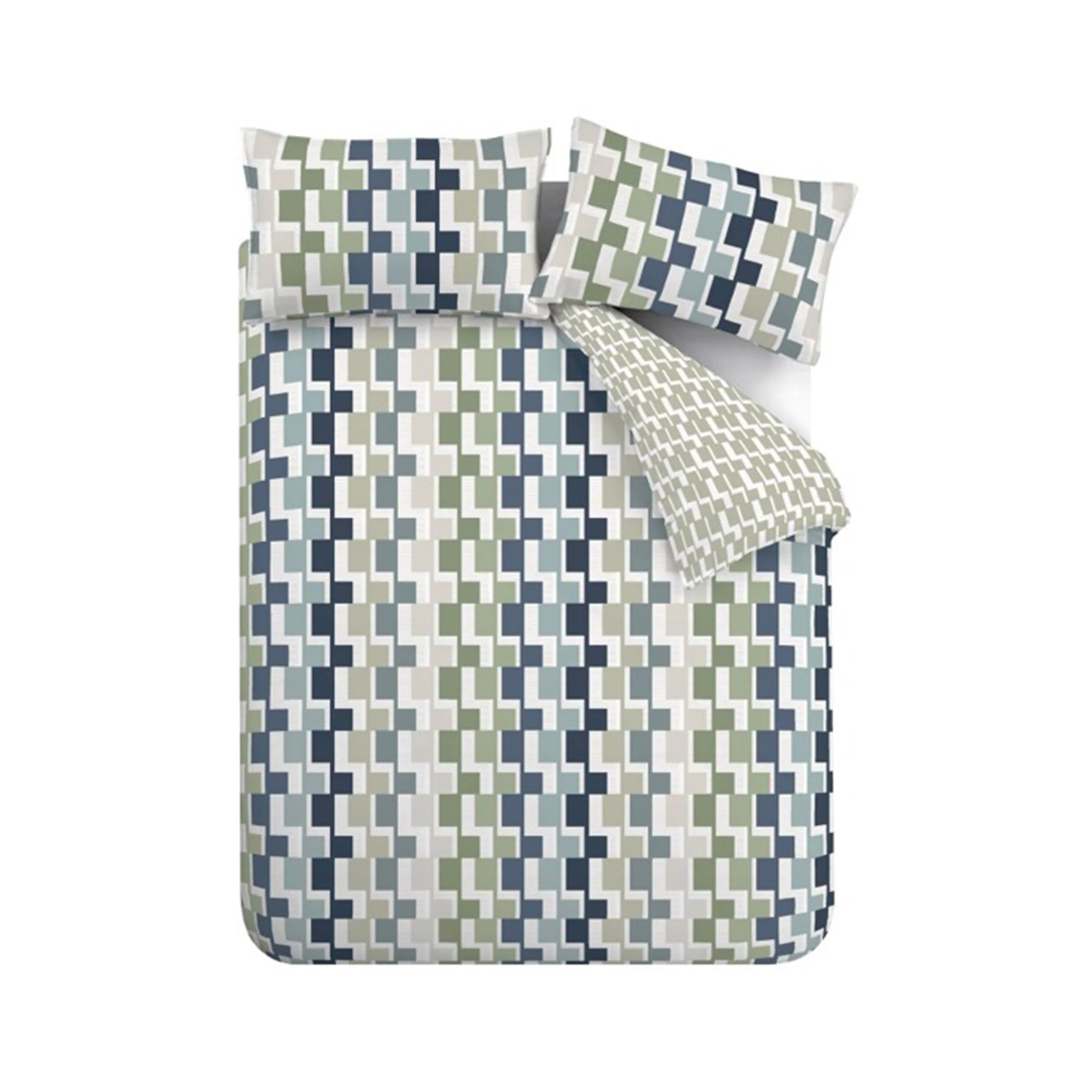 CATHERINE LANSFIELD Bryson Geo Duvet Set - Blue - Image 5