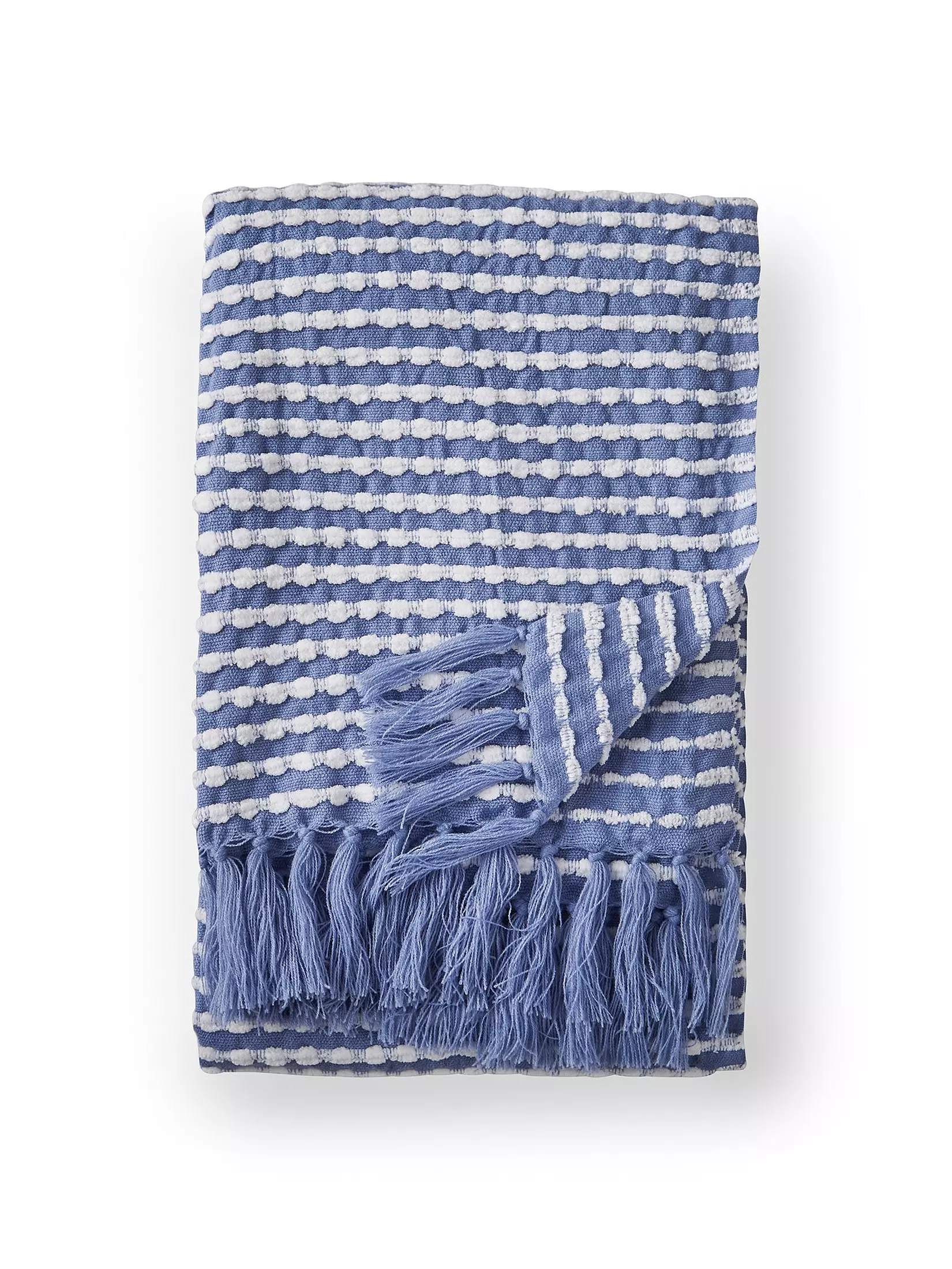 CATHERINE LANSFIELD Stab Stitch Blanket Throw - Blue - Image 3