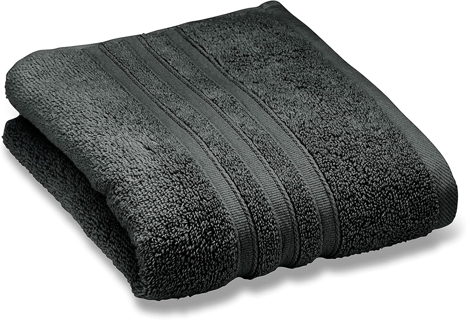 CATHERINE LANSFIELD : Zero Twist Cotton Towel - Charcoal (Available in 3 Sizes) - Image 3