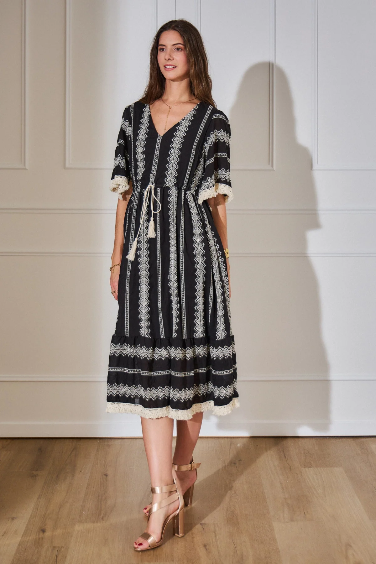 COPE CLOTHING Bohemian Style Dress - Black - Image 3