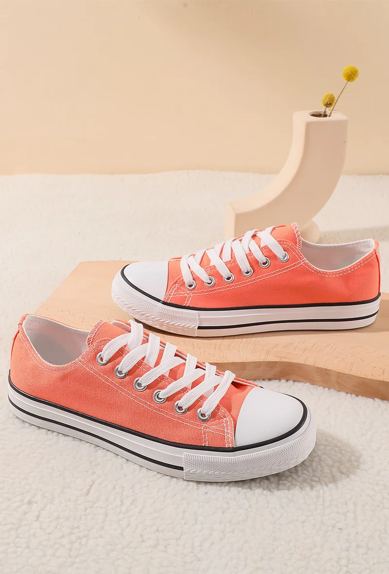 COPE CLOTHING : Canvas Trainer - Coral - Image 2