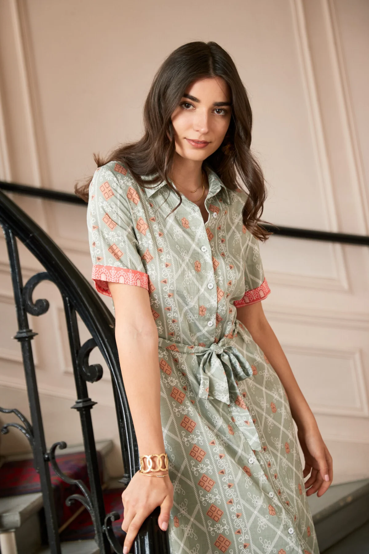 COPE CLOTHING Geometric Print Shirt Dress - Image 3