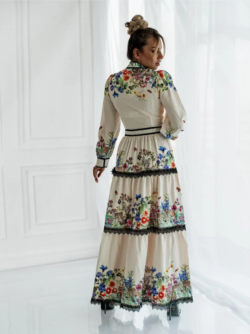 COPE CLOTHING : Long Printed Dress - Image 4