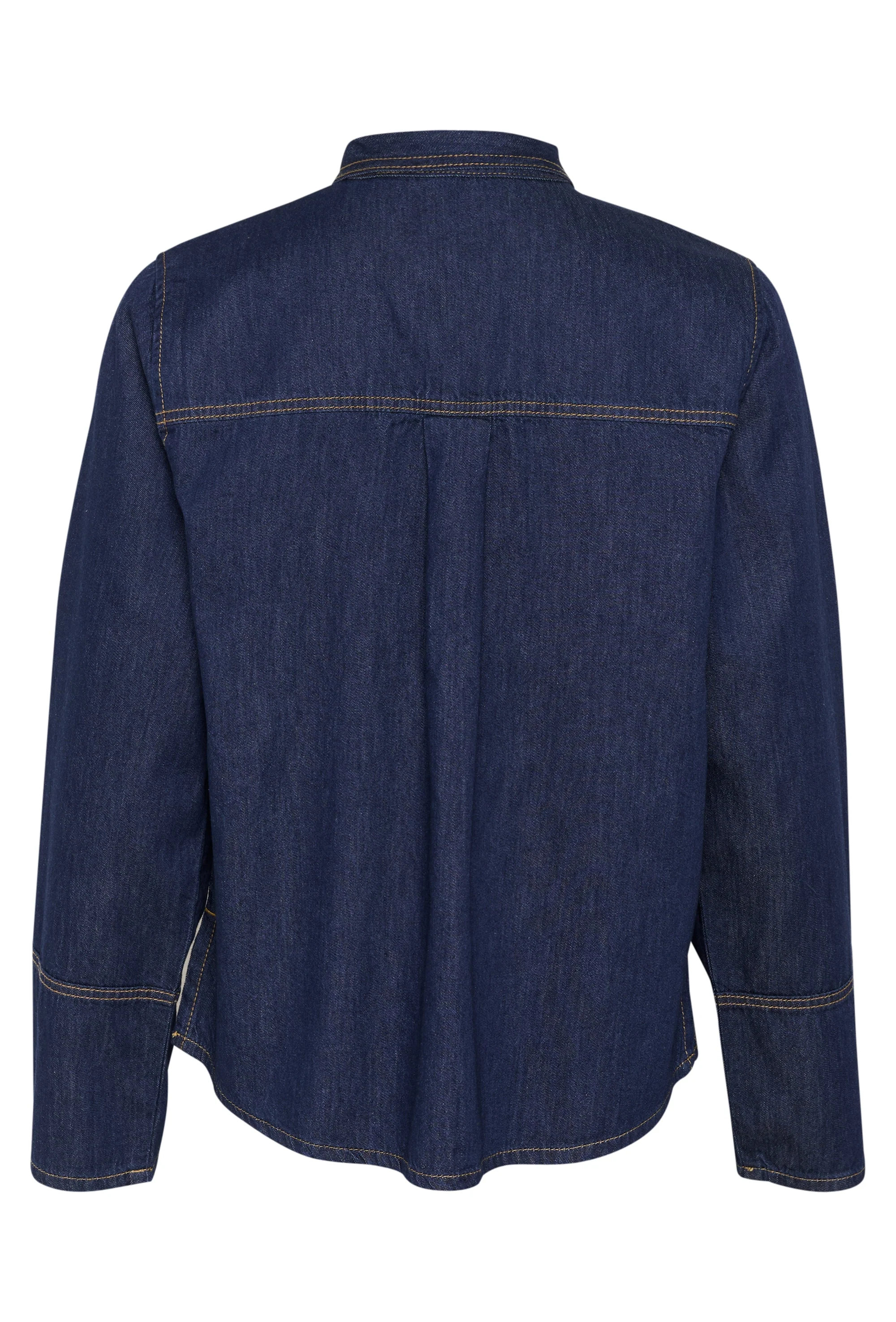 CULTURE Arpa Bow Detail Denim Shirt - Image 4