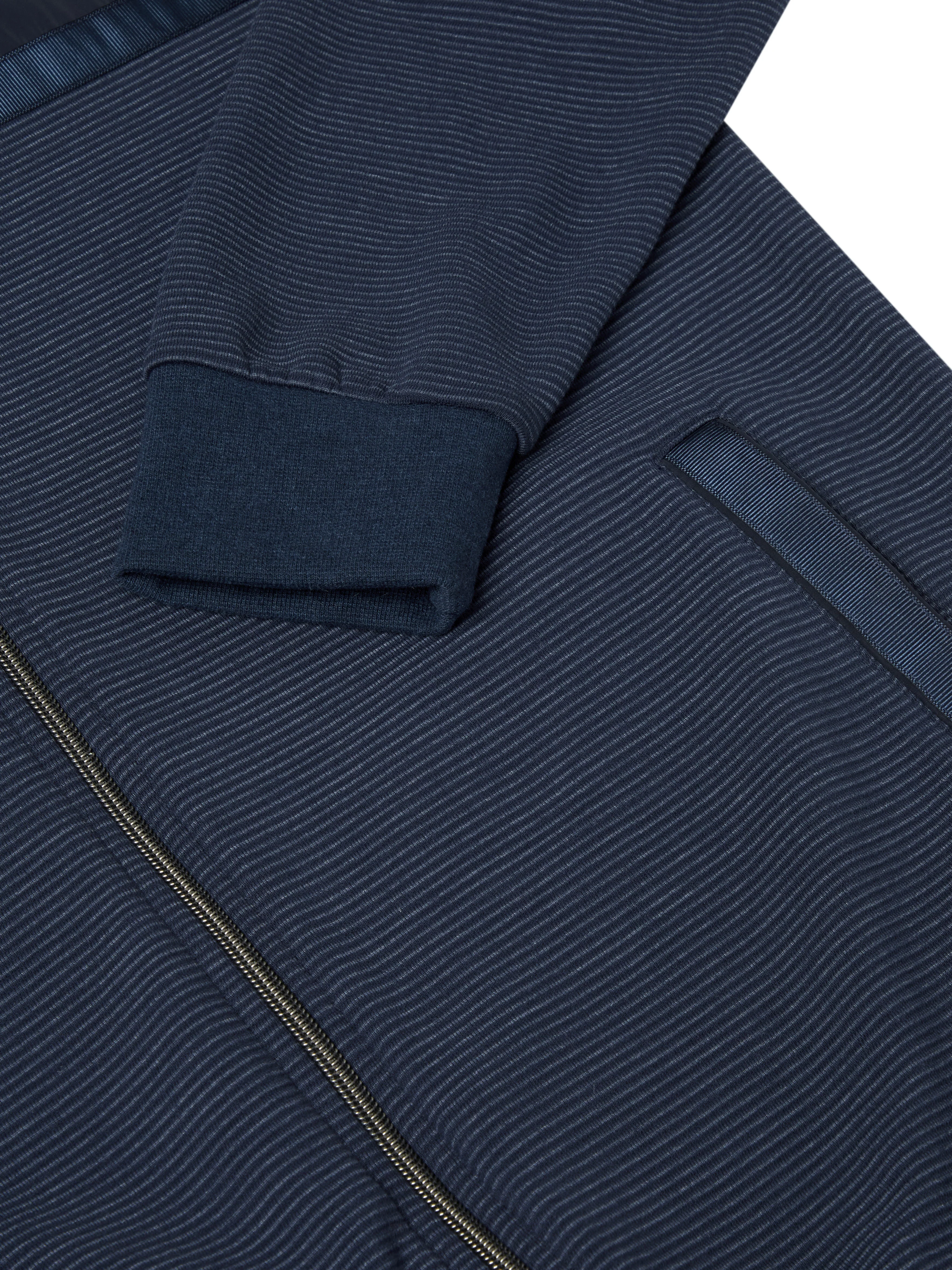 DG'S DRIFTER Long Sleeve Casual Full Zip Sweatshirt - Blue - Image 3