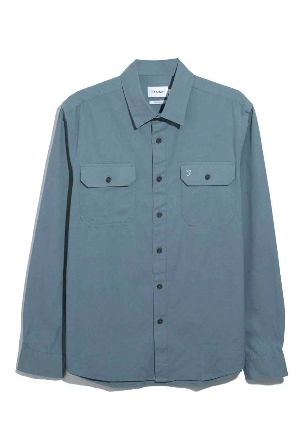 FARAH Classic Marlow LS Overshirt - Soft Blue - Image 2