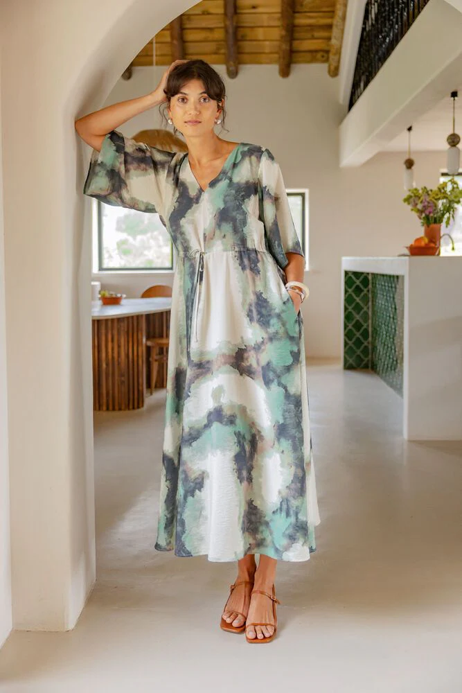 FRANSA Ayla Marble Dress - Mint - Image 2