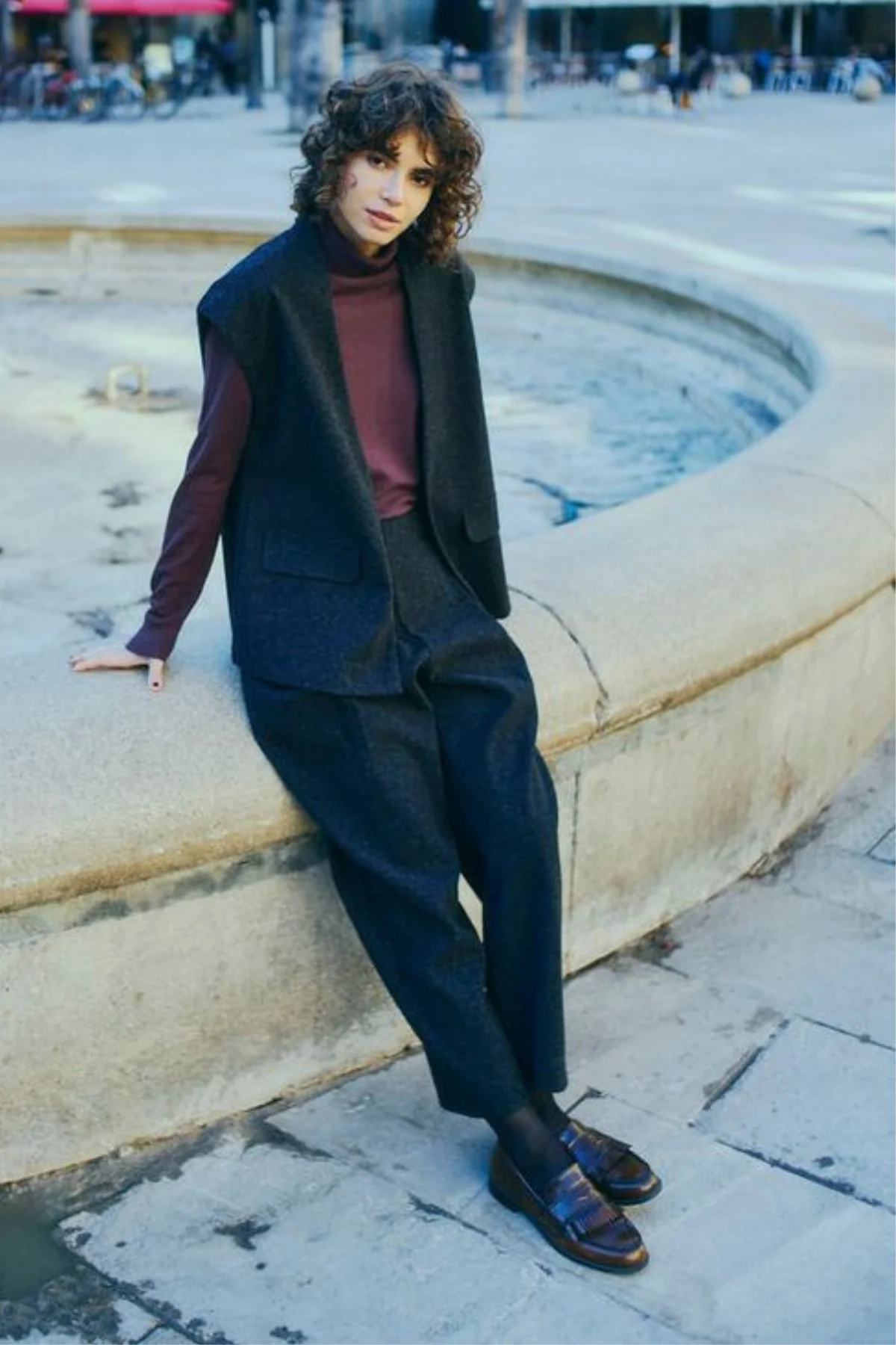 FRANSA Minta Waistcoat - Charcoal - Image 3