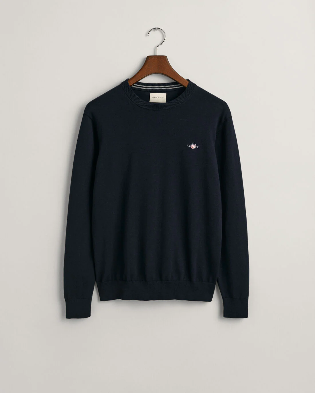 GANT : Classic Cotton Crew Neck - Evening Blue - Image 4
