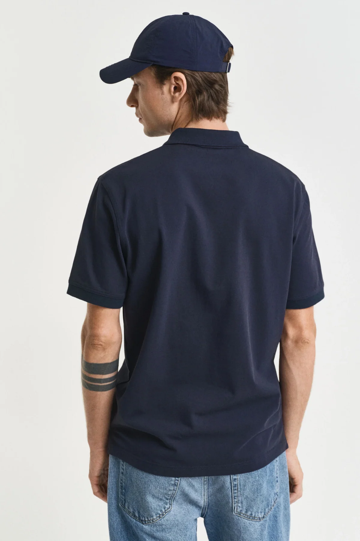 GANT Contrast Piqué Polo Shirt - Navy - Image 3