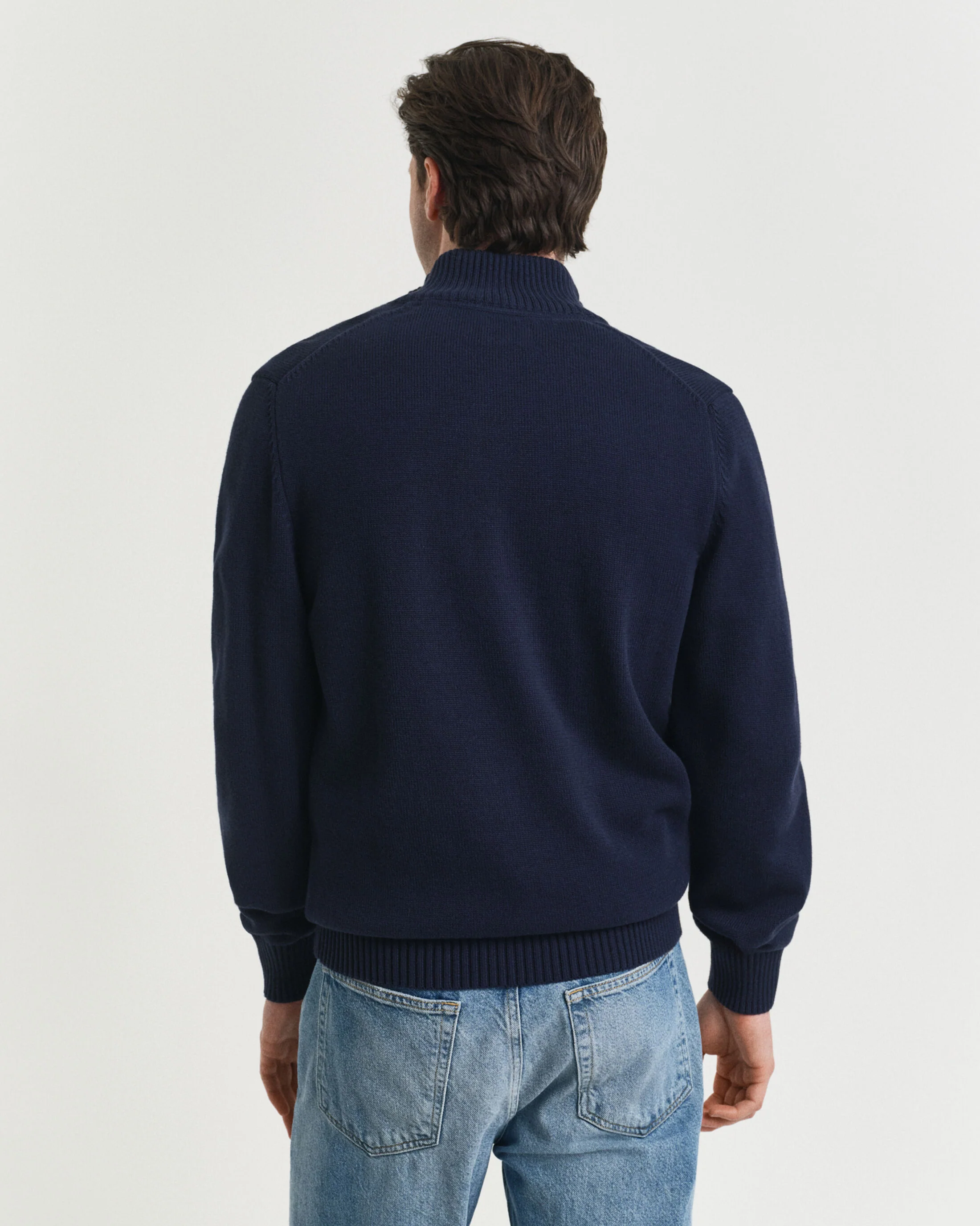 GANT Men's Casual Cotton Half-Zip Sweater - Navy - Image 3