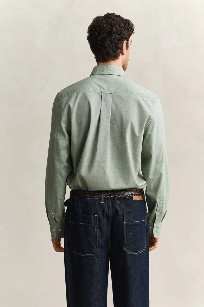 GANT Regular Fit Classic Poplin Shirt - Herb Green - Image 4