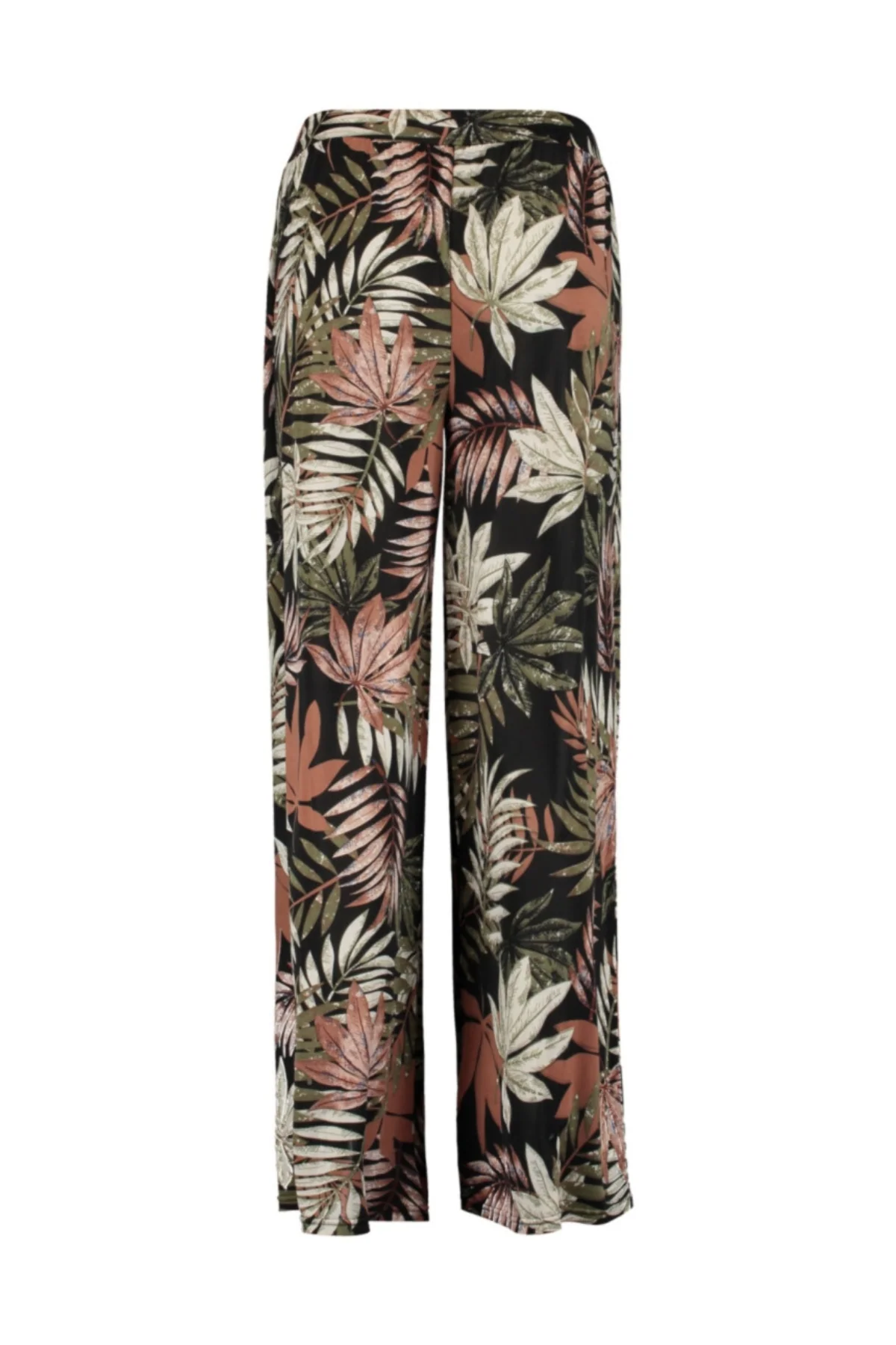 HAILYS Felia Relaxed Fit Trousers - Palm print - Image 3