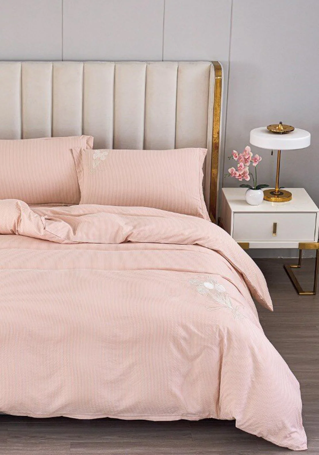 HOME INTERIORS Lily Cotton Melbourne 6Pc Duvet Cover Set - Pink - Image 2