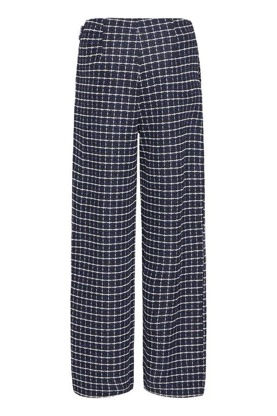 ICHI Kate Cloule Trousers - Patriot Blue Check - Image 6