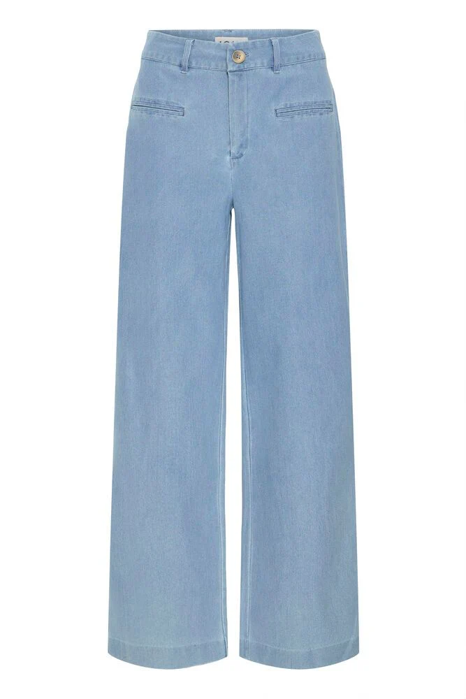 ICHI Kate Wide Leg Denim Trousers - Light Denim - Image 4