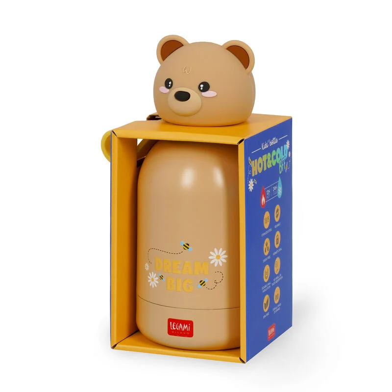 LEGAMI Kids' Vacuum Bottle - Hot&Cold BFF - Teddy Bear - Image 2