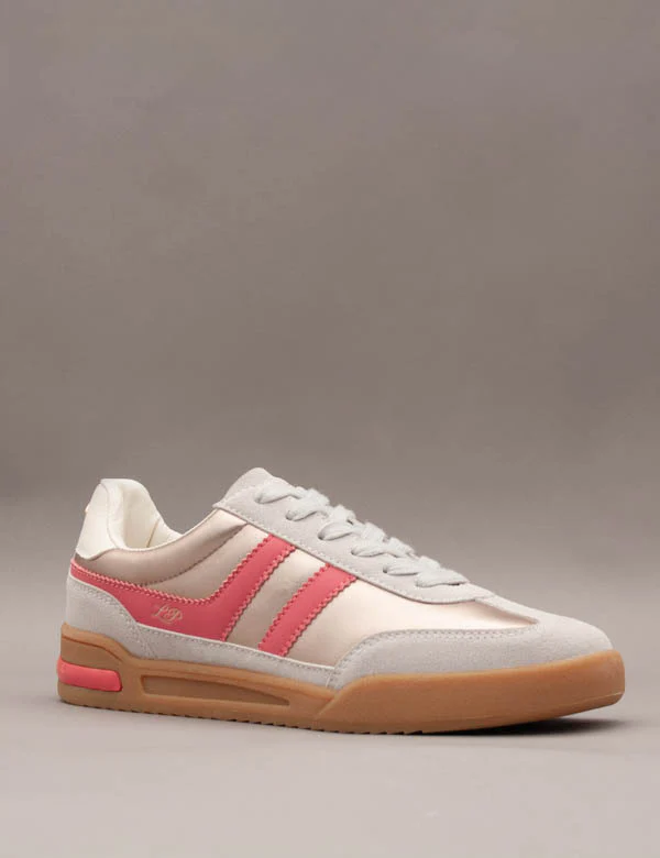LLOYD & PRYCE Mcghen Gum Sole Low Trainer - Metallic/Pink - Image 2