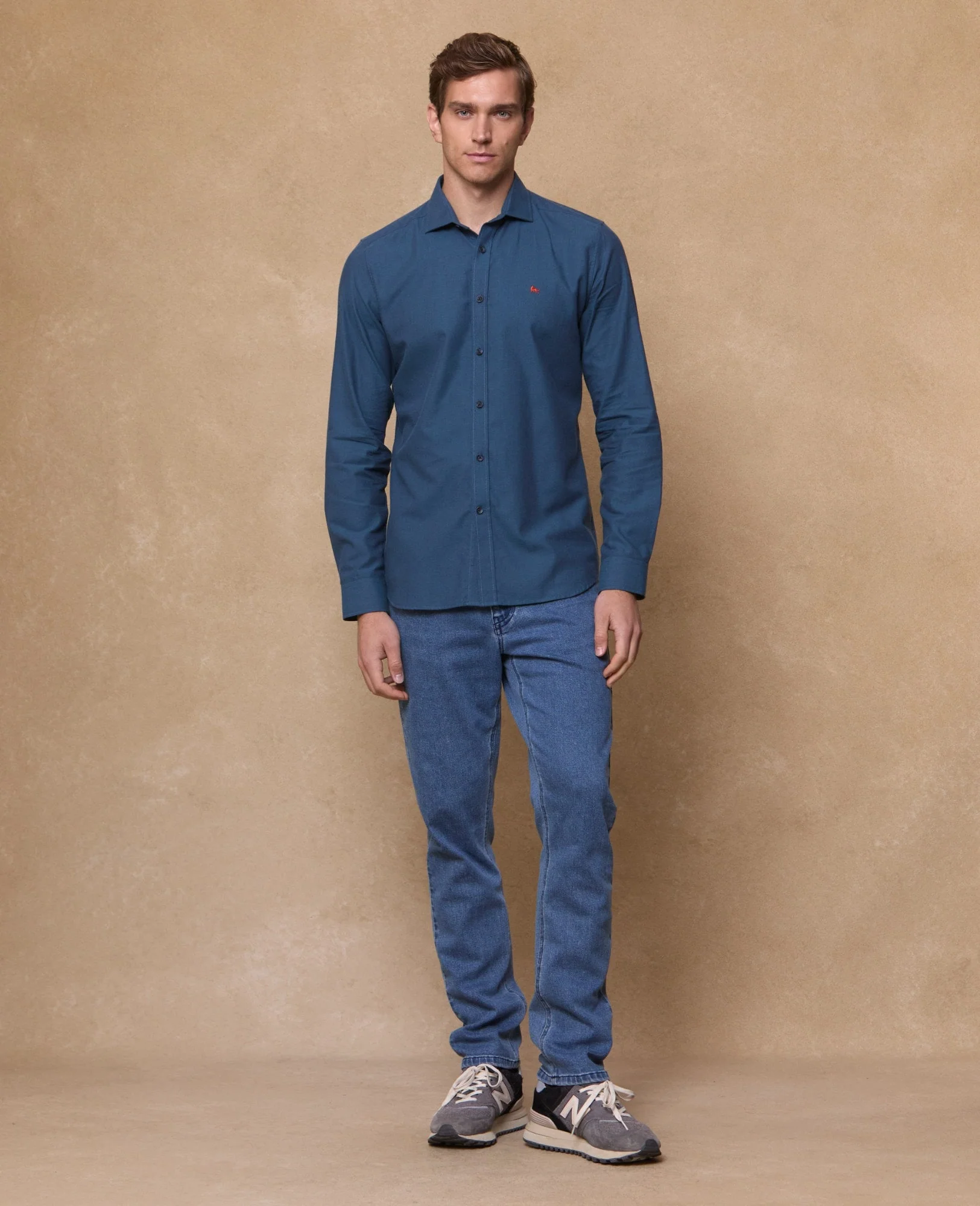 MAGEE Kippure Brush Cotton Shirt -  Denim Blue - Image 2
