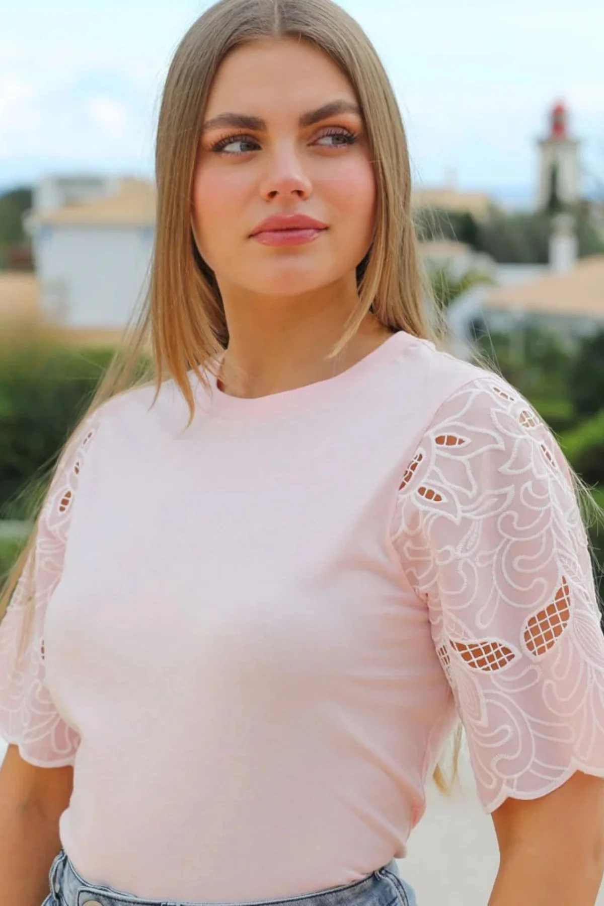 RANT & RAVE Kay Lace Sleeve Top - Pink - Image 3