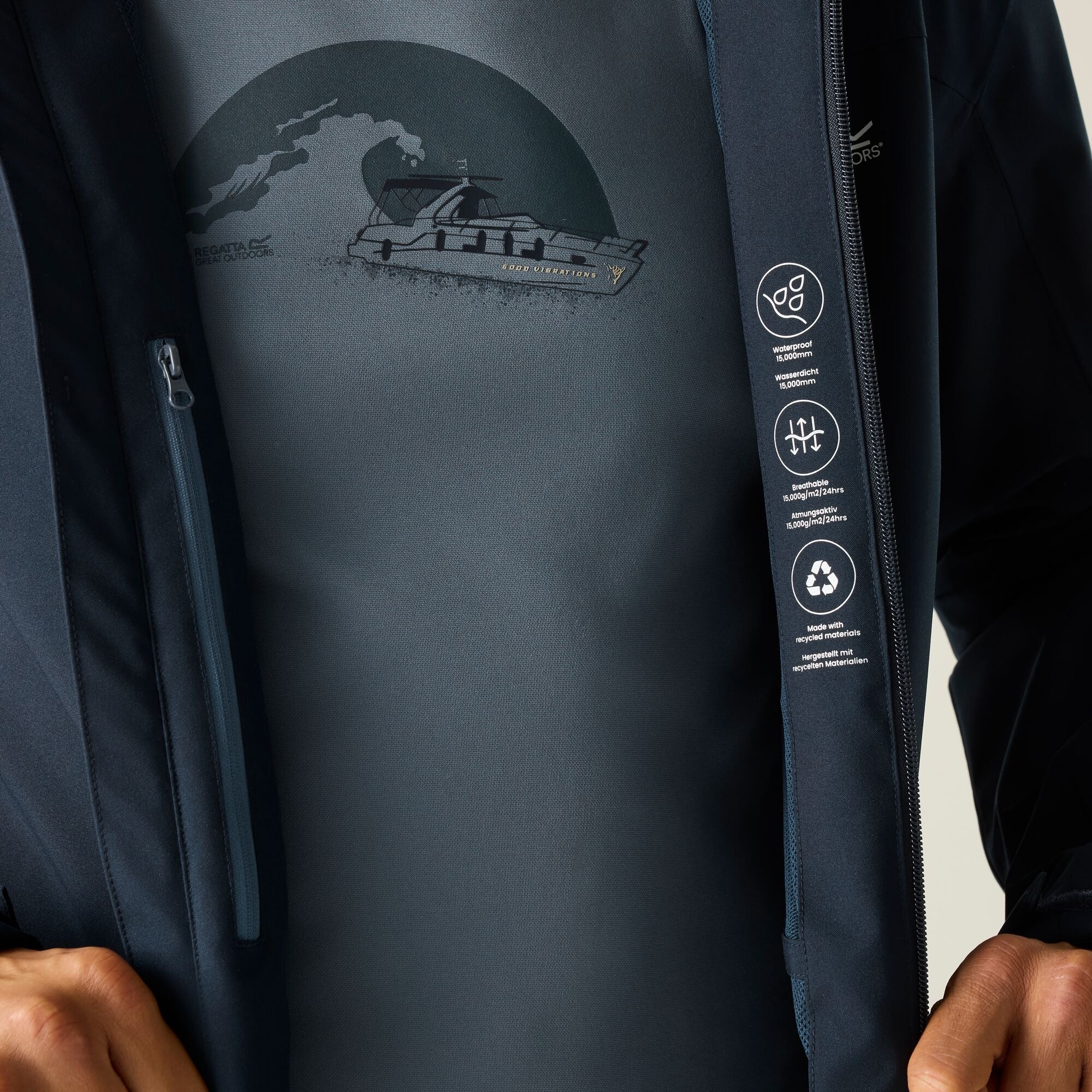 REGATTA Men's Birchdale II Waterproof Jacket - Navy - Image 4