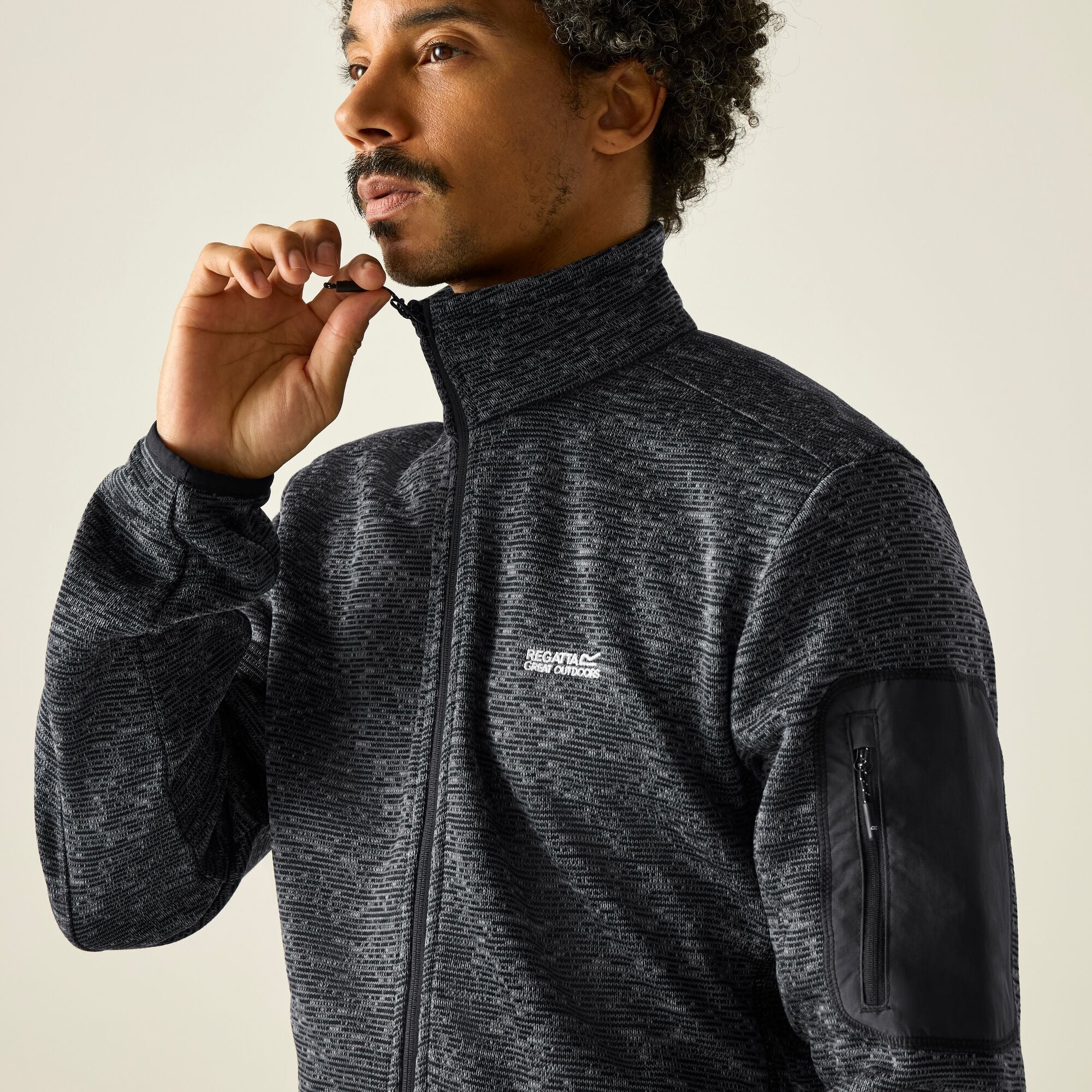 REGATTA Men's Newhill Full Zip Fleece - Ash Grey - Image 4