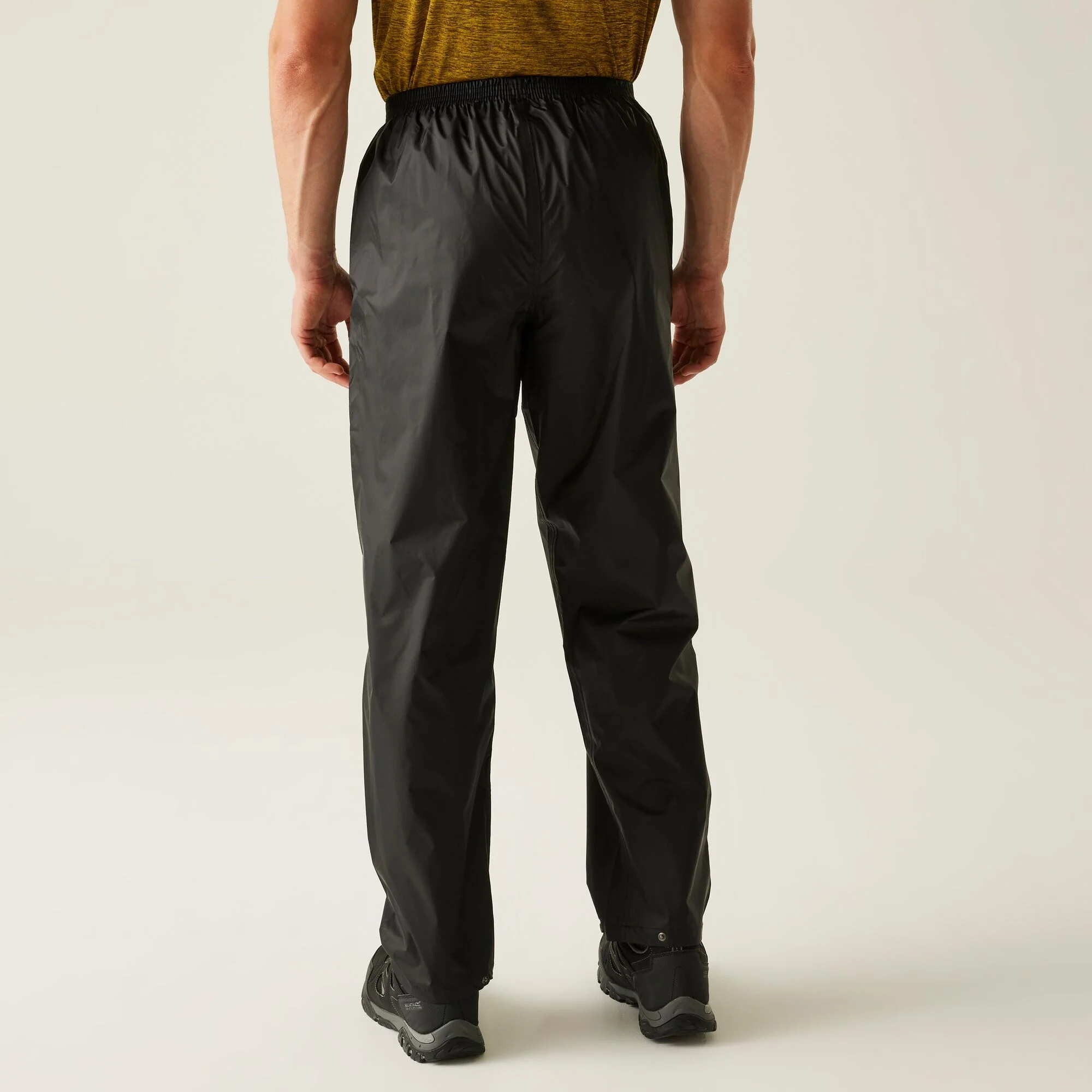 REGATTA Men's Pack-It Waterproof Overtrousers - Black - Image 2