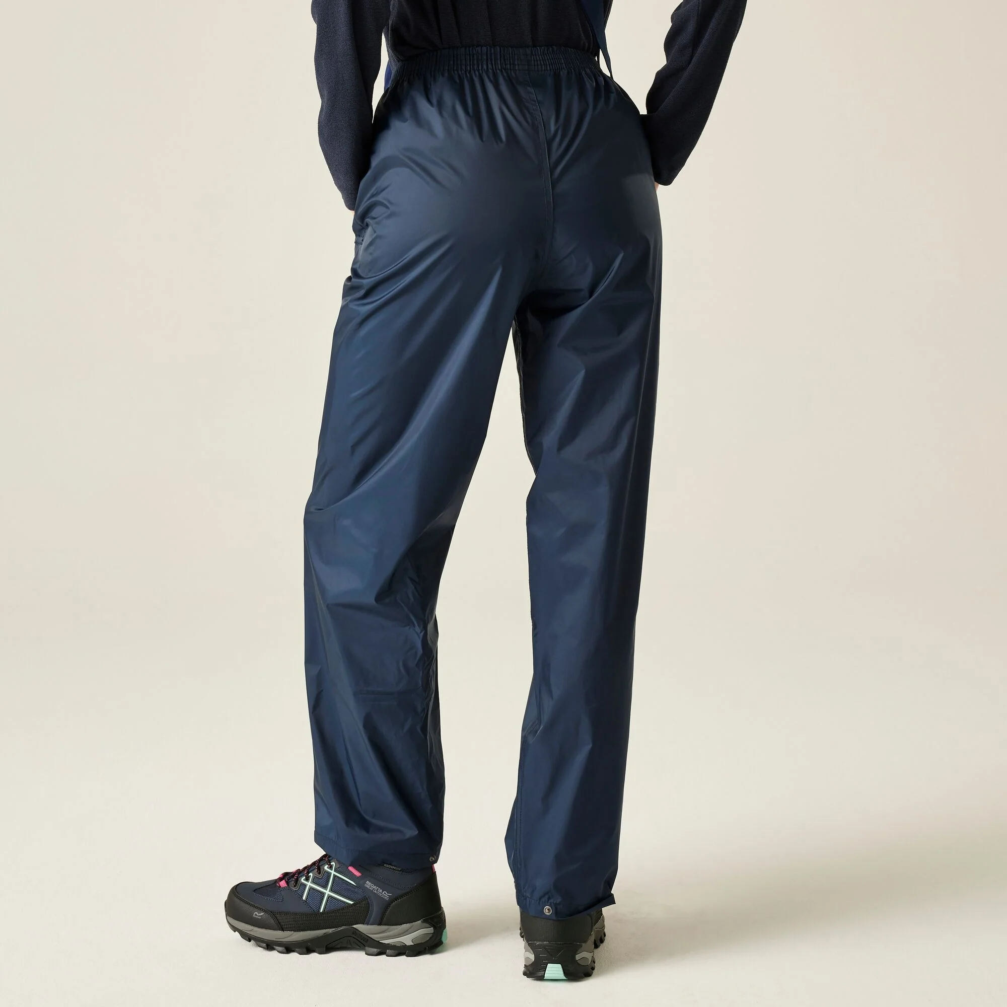 REGATTA Women's Pack It Waterproof Overtrousers - Navy - Image 5