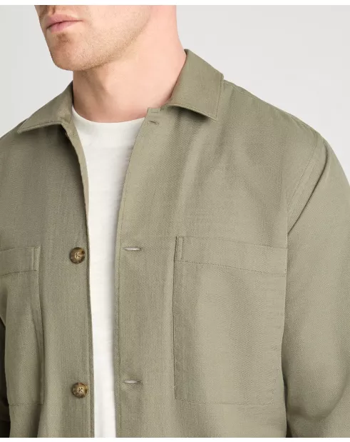REMUS UOMO Casual Shacket - Olive - Image 4