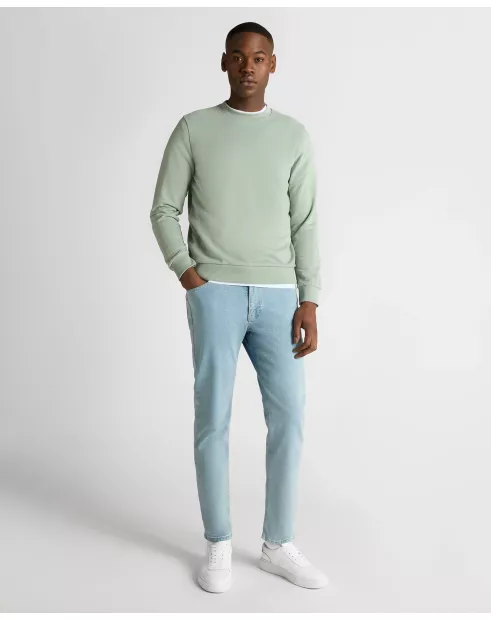 REMUS UOMO Crew Neck Casual Sweatshirt - Light Green - Image 2