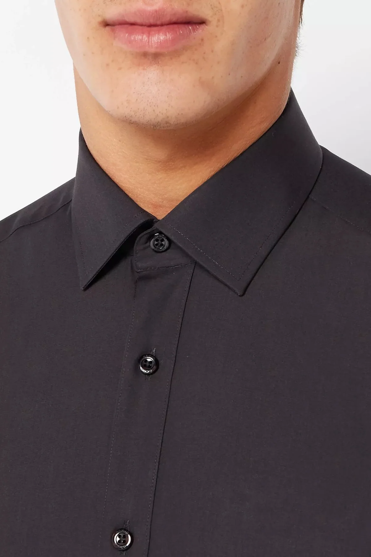 REMUS UOMO Seville Long Sleeve Formal Shirt - Black - Image 2