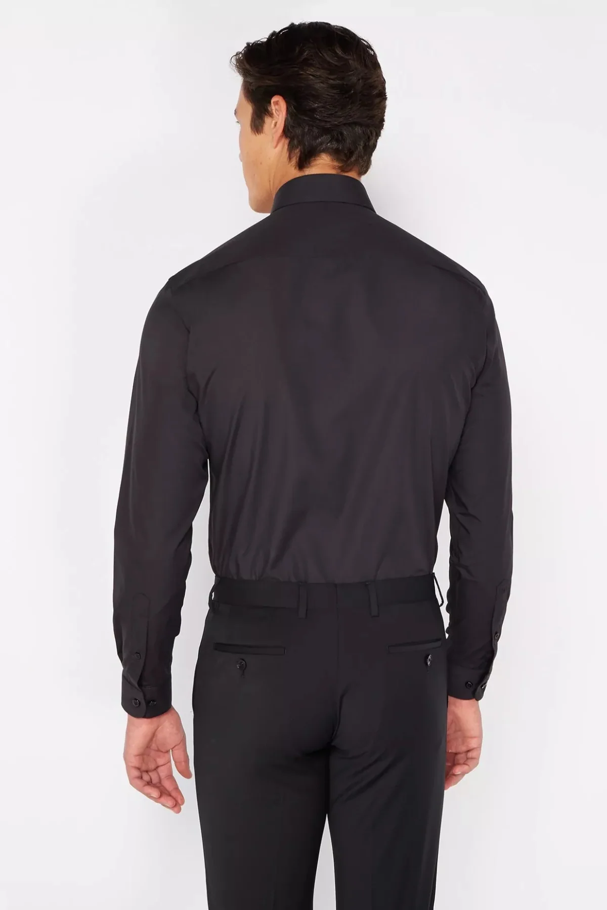 REMUS UOMO Seville Long Sleeve Formal Shirt - Black - Image 3