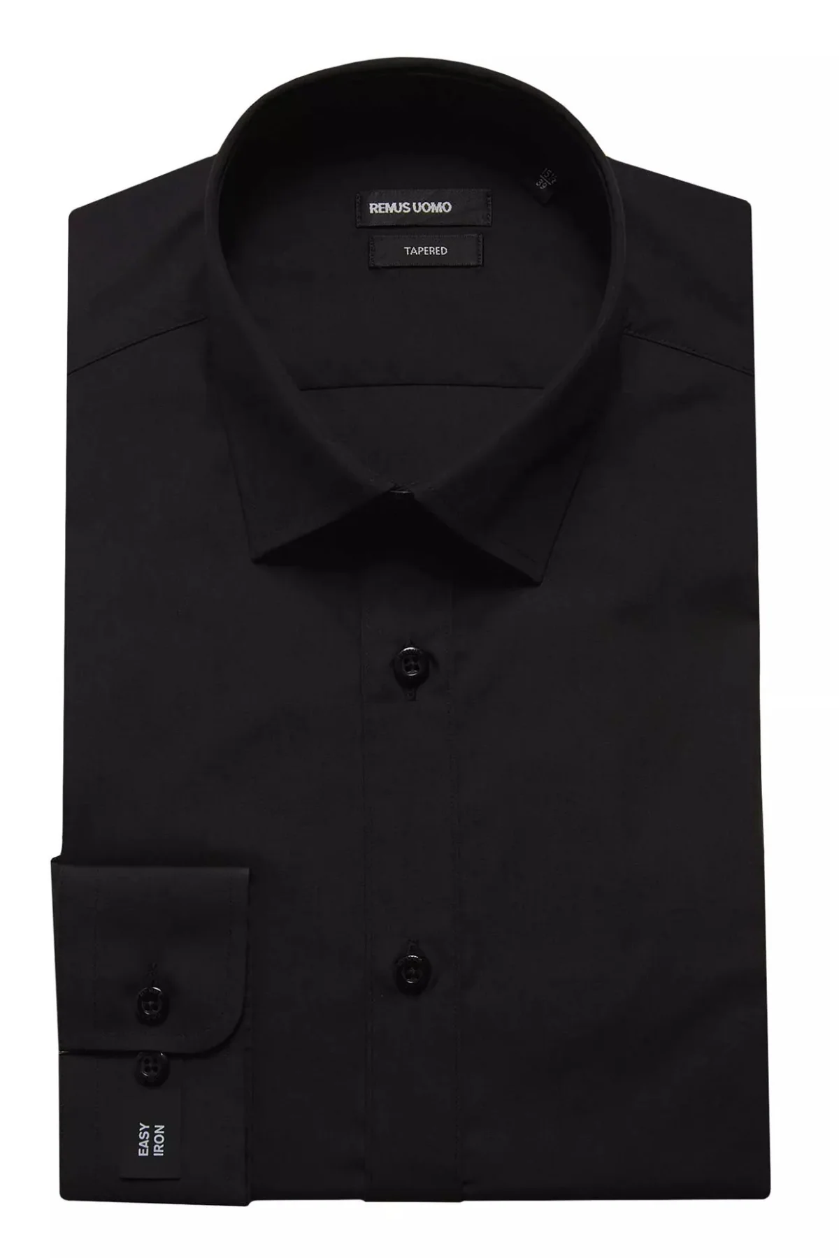 REMUS UOMO Seville Long Sleeve Formal Shirt - Black - Image 4