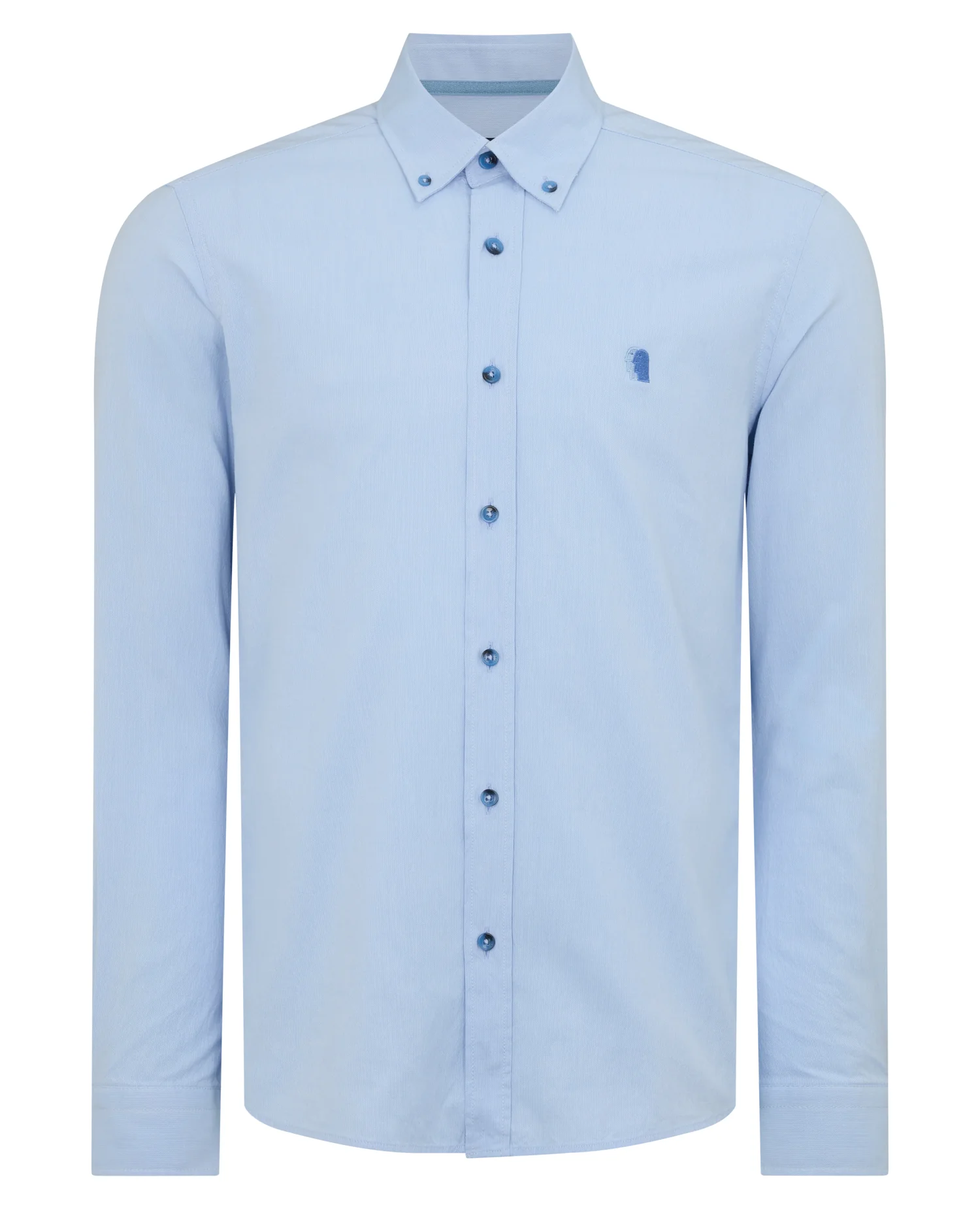 REMUS UOMO Slim Fit Long Sleeve Shirt - Sky Blue - Image 4
