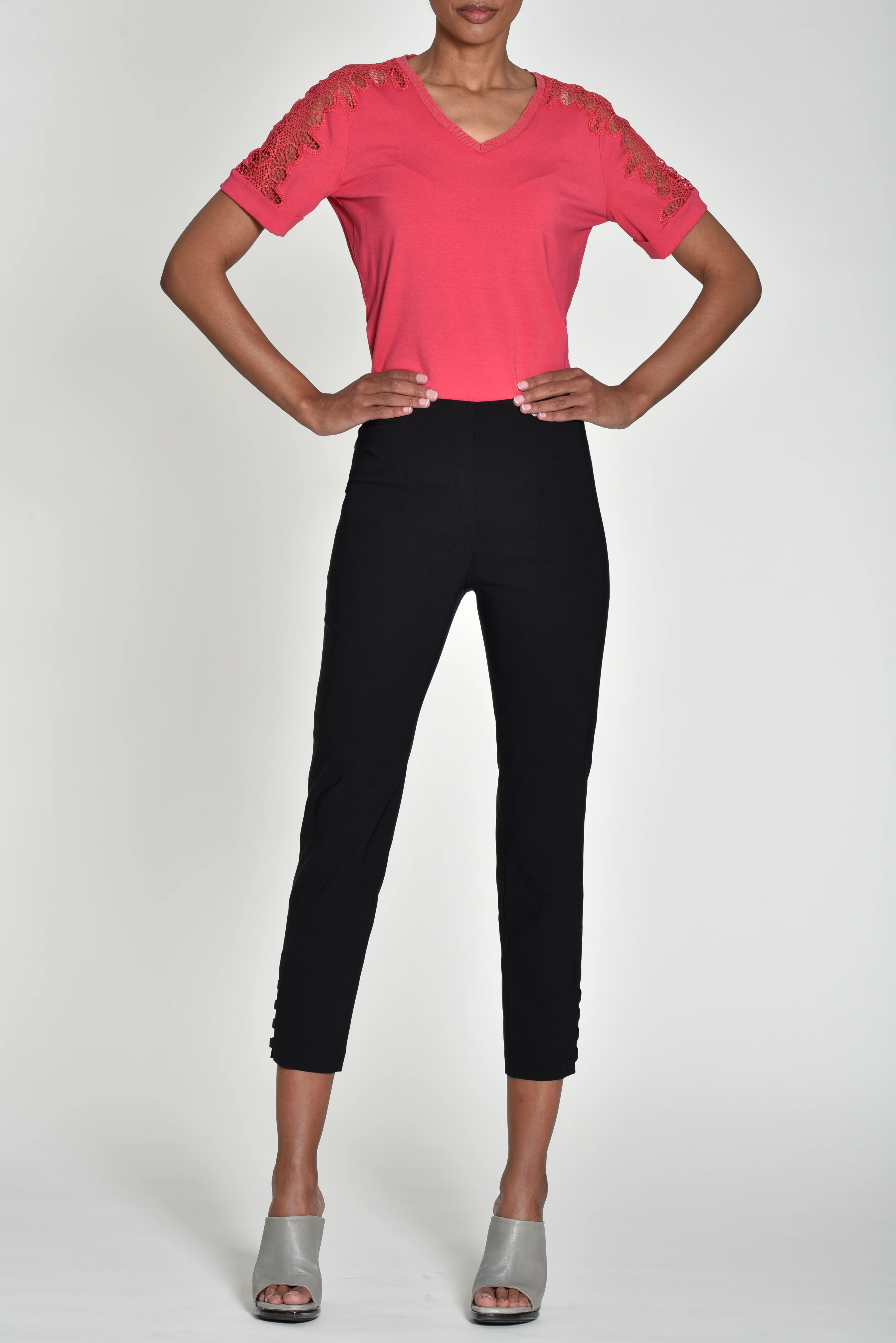 ROBELL : Lena 09 Ankle Trousers - Black - Image 2
