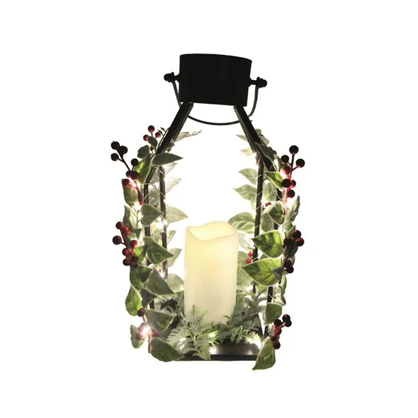 STRAITS LED Christmas Cage Lantern 15x36cm - Black