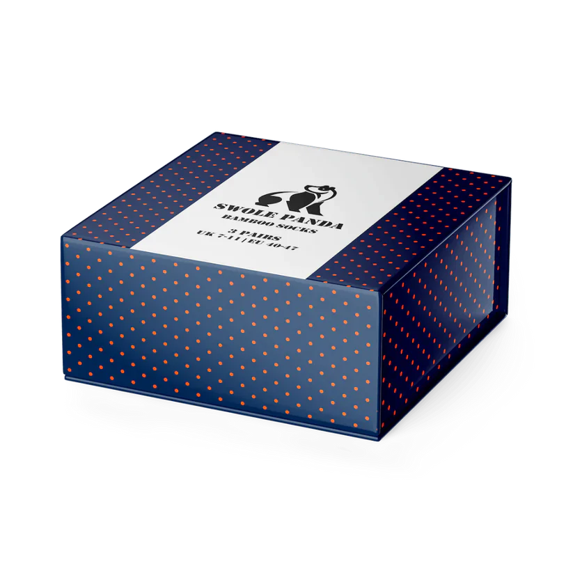SWOLE PANDA Orange and Blue Socks Gift Set 3pk - Image 2