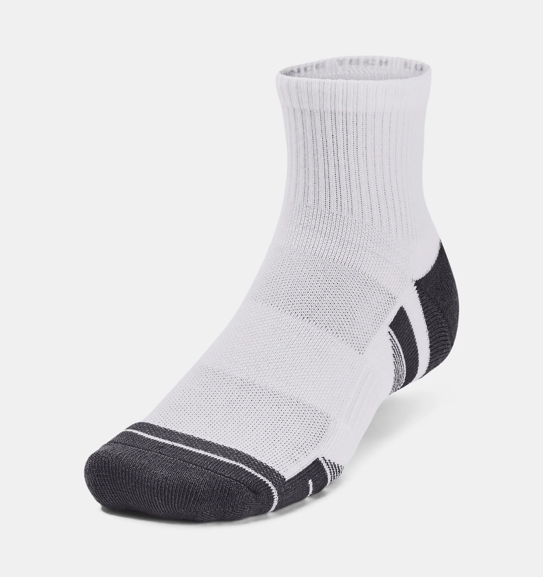 UNDER AMOUR : Performance Tech 3-Pack Quarter Socks - White - Image 2