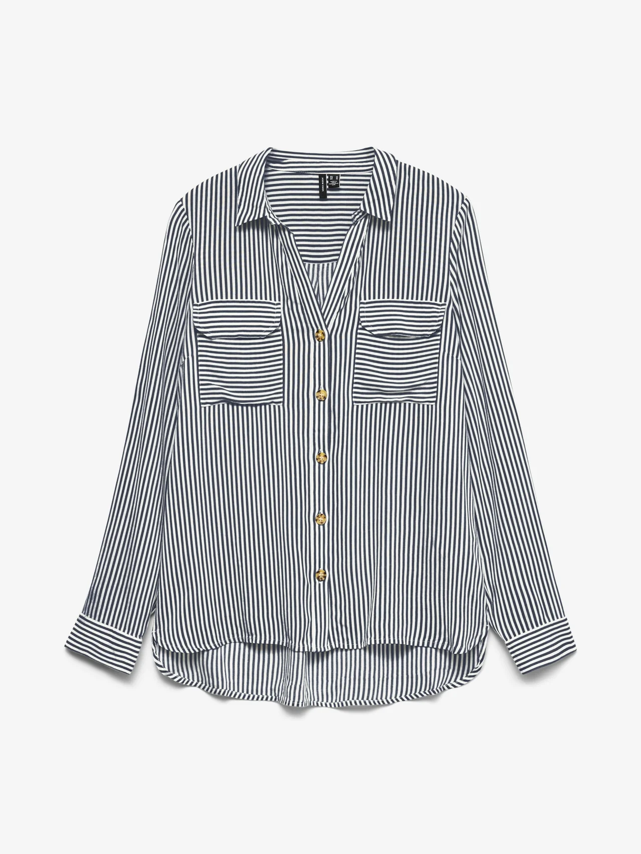 VERO MODA : Bumpy Regular Fit Shirt - Ink/White - Image 3