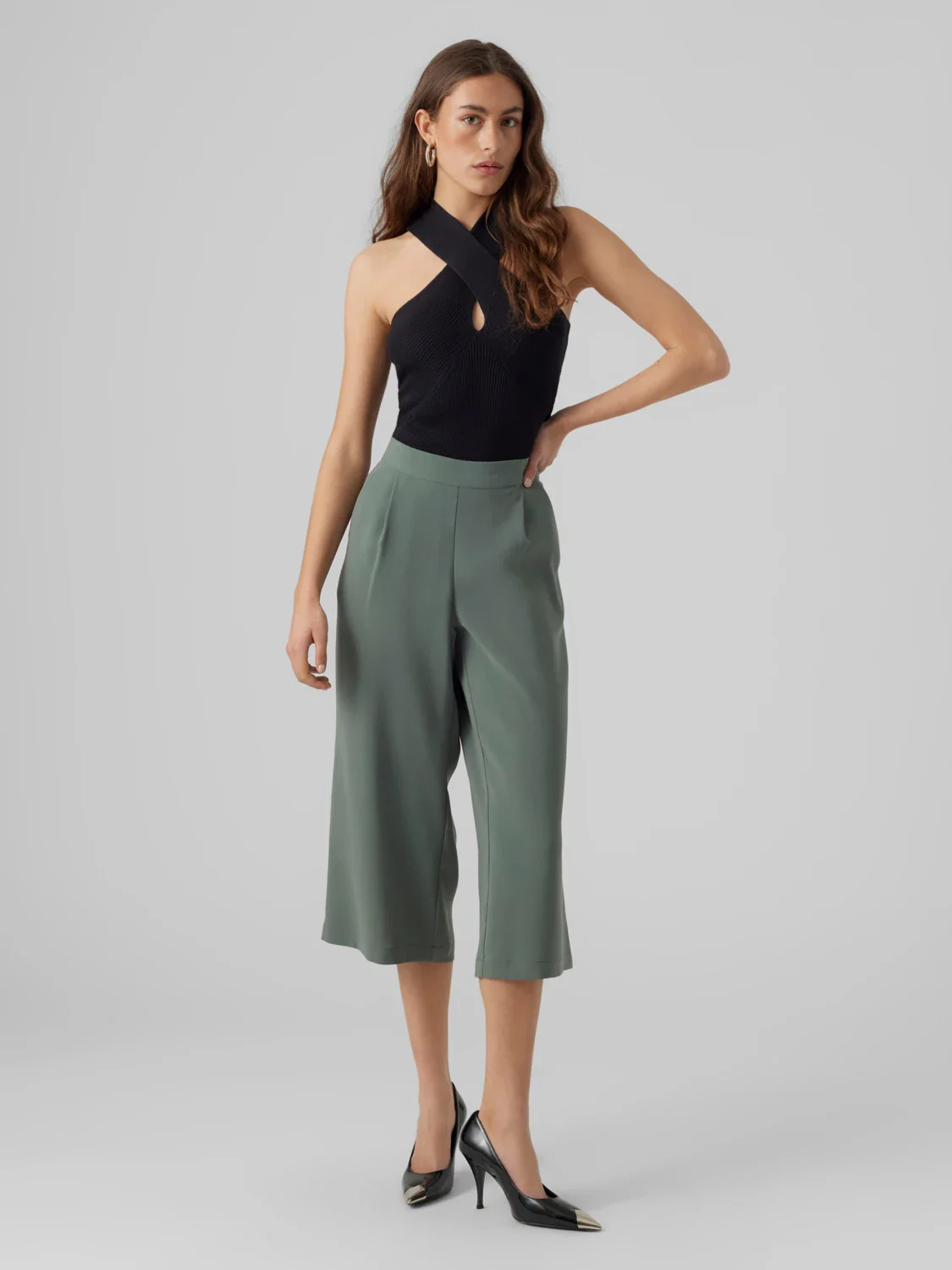 VERO MODA : Culotte Pants - Laurel Wreath - Image 2